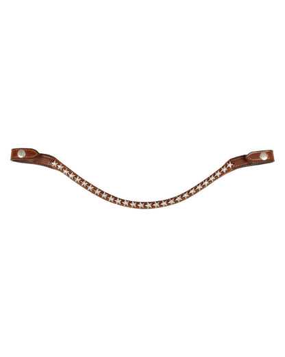 Acavallo Browband Calfskin & Starry Crystals Cognac
