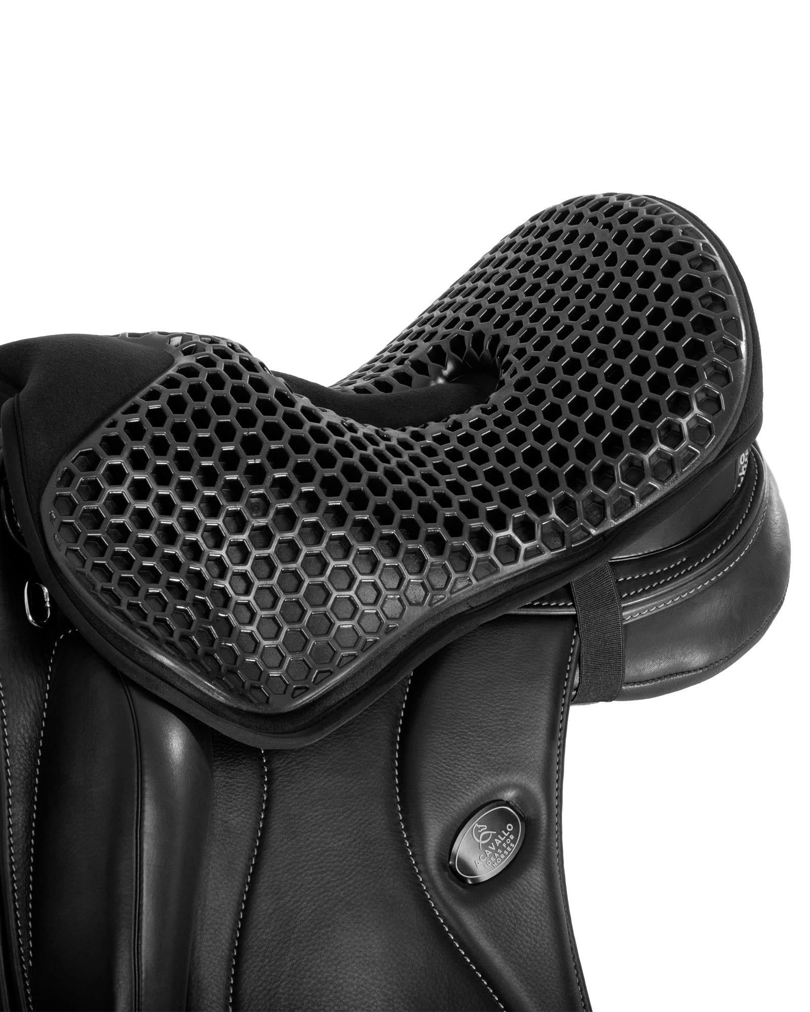 Acavallo Ortho-Pubis Seat Saver Dressage Gel-Out Dri-Lex 20mm Black
