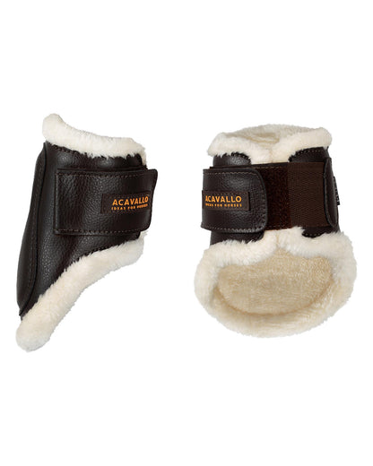 Acavallo Jumping Fetlock Boots Faux Sheepskin & Hook-And-Loop Closure Brown
