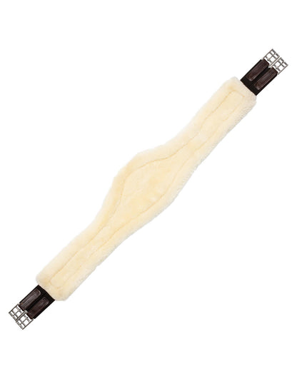 Acavallo Jumping Girth Leather & Removable Faux Sheepskin Dark Brown