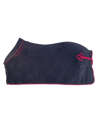 Acavallo Fleece Stable Rug Padded Collar 800G Navy/Burgundy