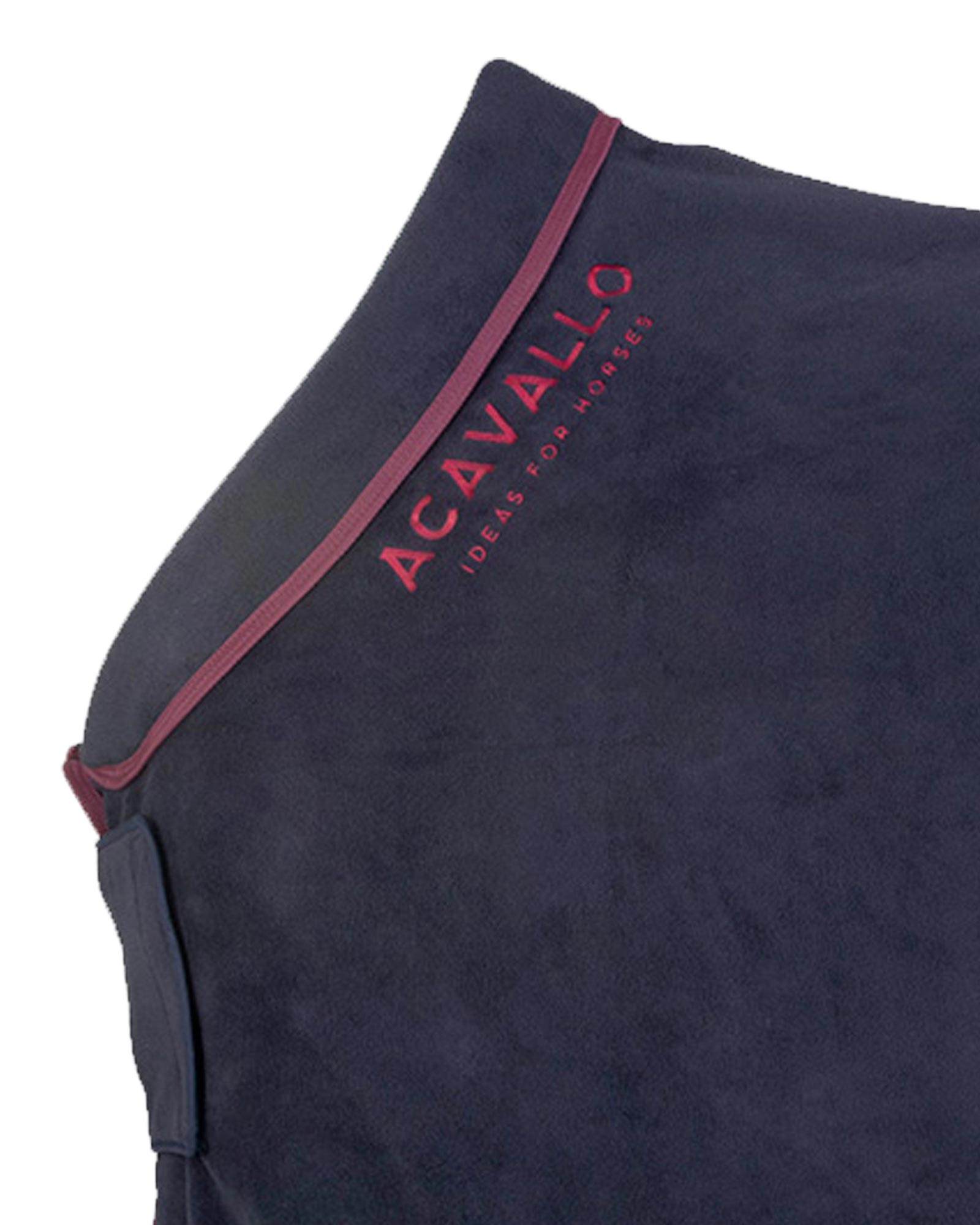 Acavallo Fleece Stable Rug Padded Collar 800G Navy/Burgundy