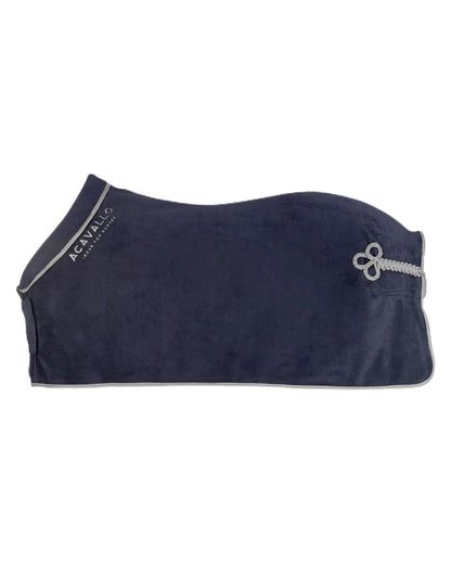 Acavallo Fleece Stable Rug Padded Collar 800G Navy/Grey