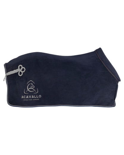 Acavallo Fleece Stable Rug Padded Collar 800G Navy/Grey