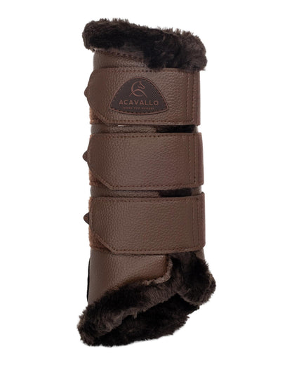 Acavallo Hind Brushing Boots Faux Leather & Faux Sheepskin Dark Brown
