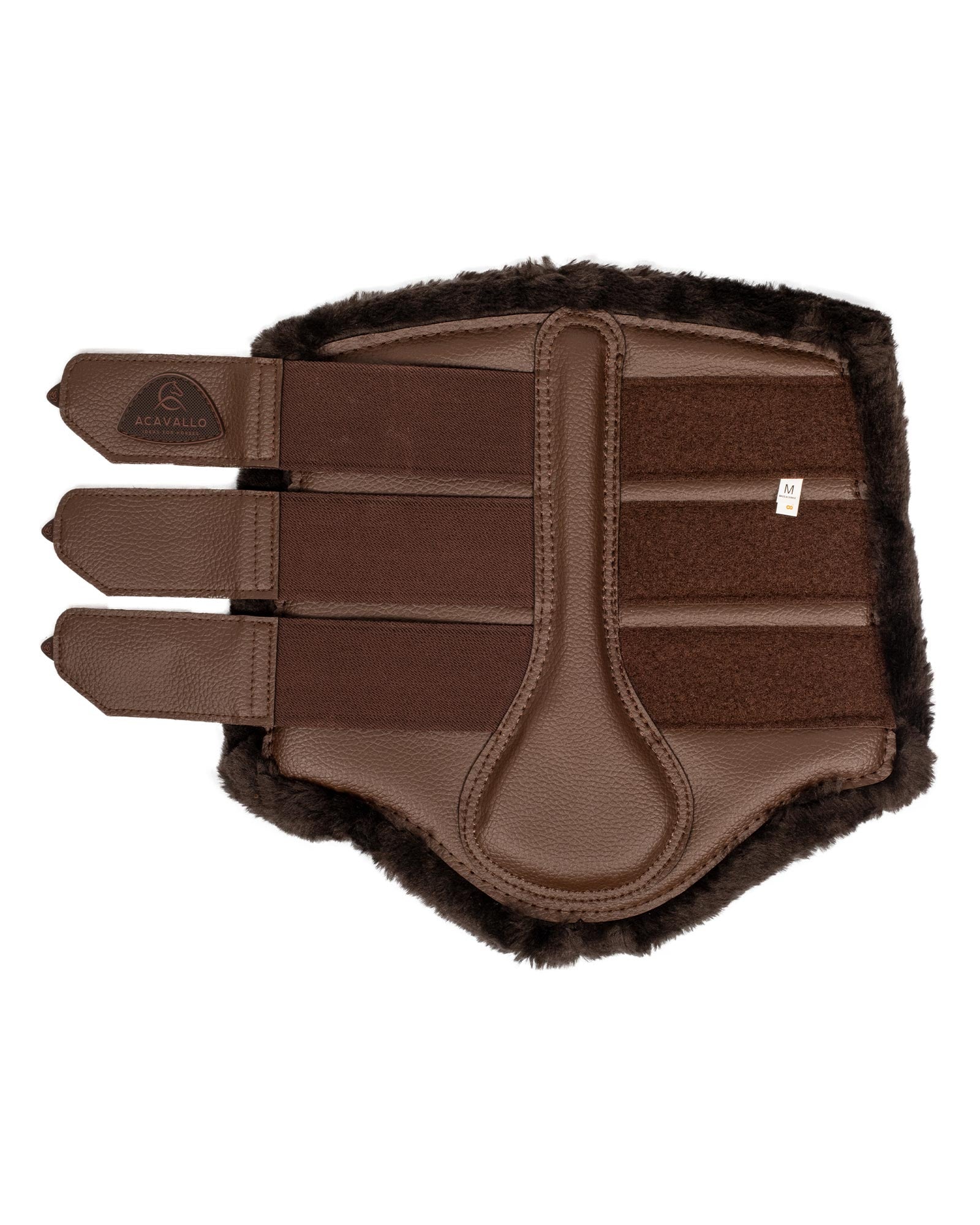 Acavallo Hind Brushing Boots Faux Leather & Faux Sheepskin Dark Brown