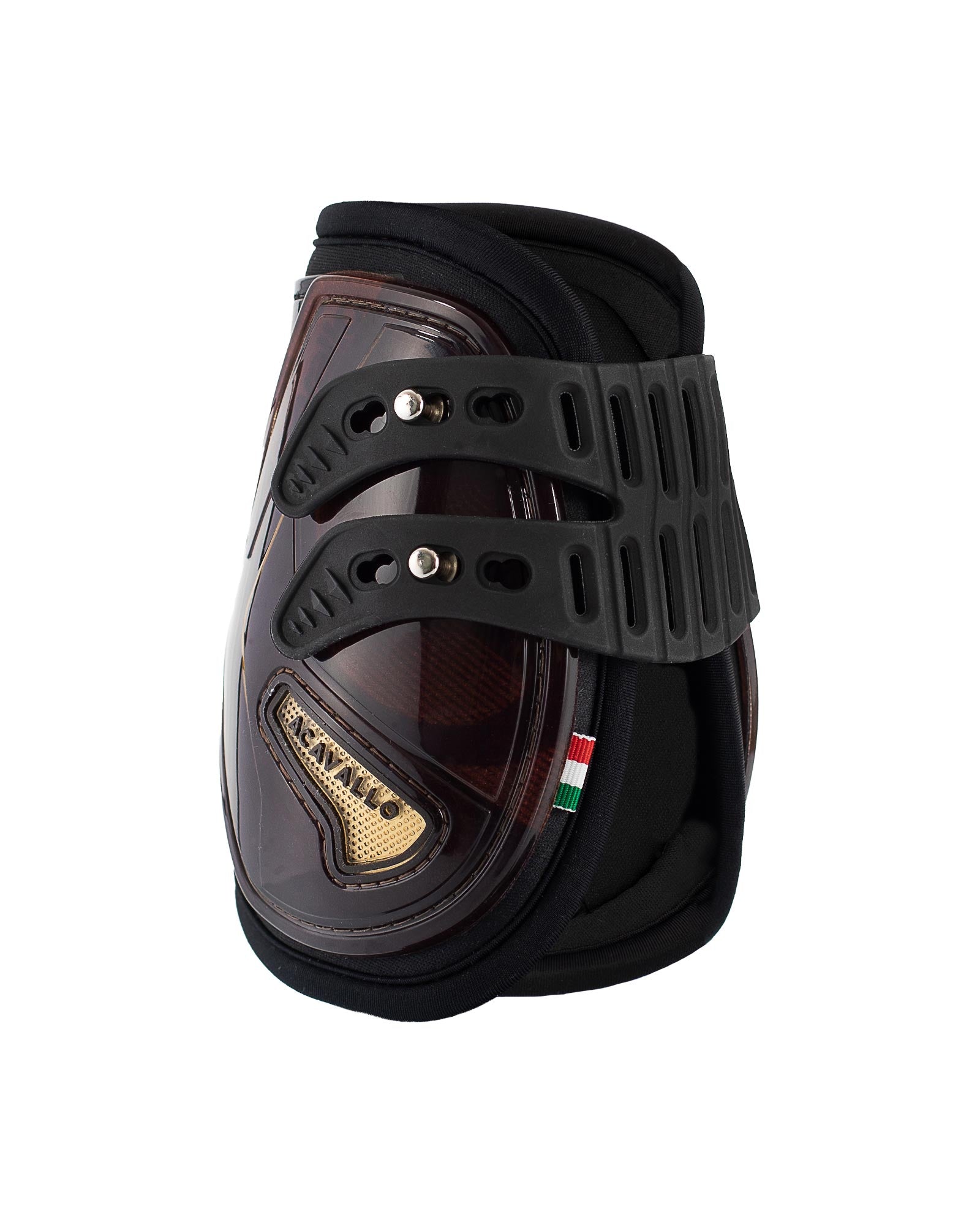 Acavallo Opera Fetlock Boots Elastic And Button Fastening Brown/Titanium Gold