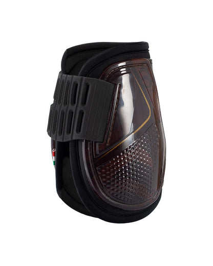 Acavallo Opera Fetlock Boots Elastic And Button Fastening Brown/Titanium Gold