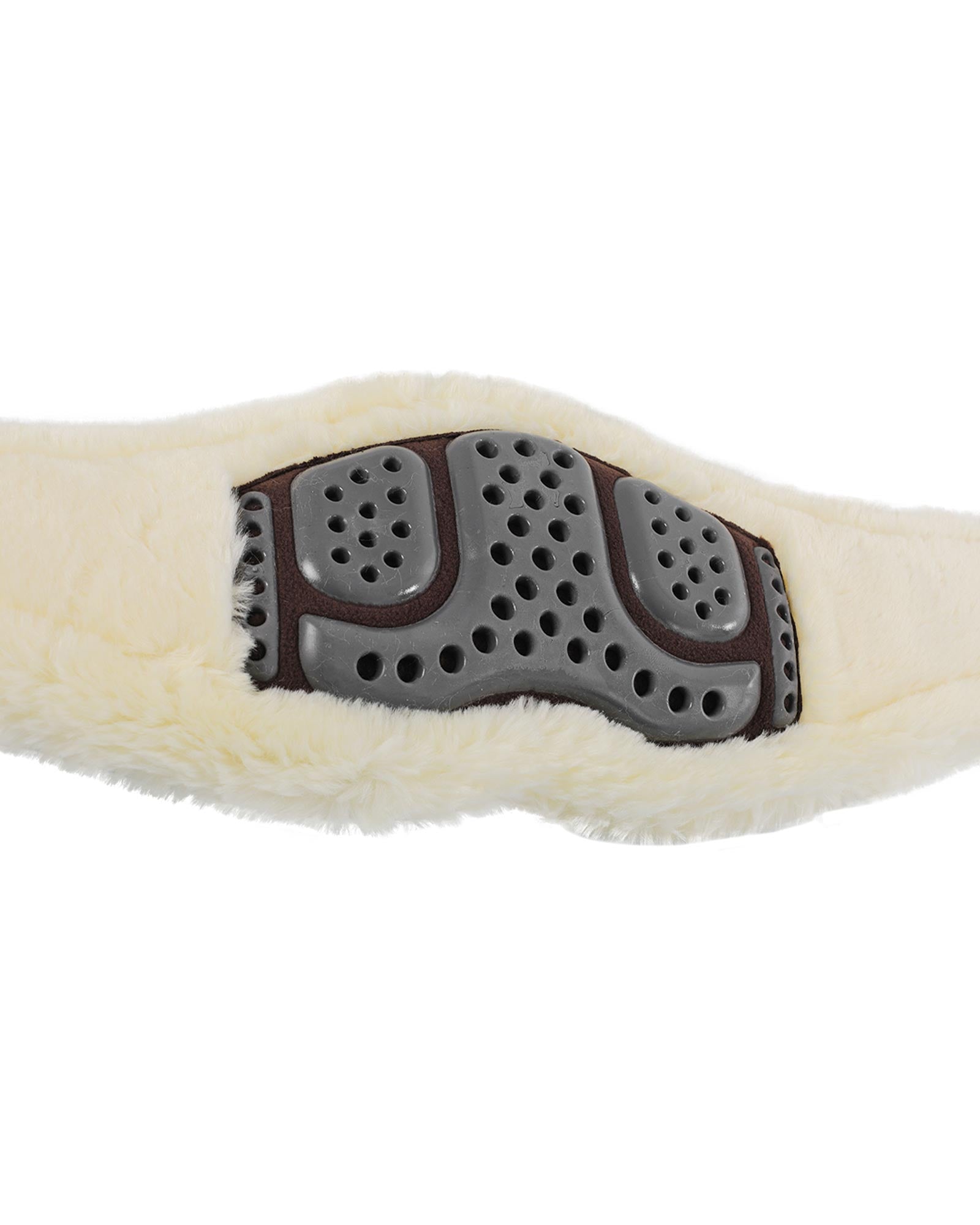 Acavallo Jumping Girth Classic Gel Pvc Detachable Faux Sheepskin Dark Brown