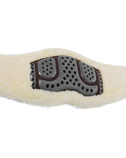 Acavallo Jumping Girth Classic Gel Pvc Detachable Faux Sheepskin Dark Brown