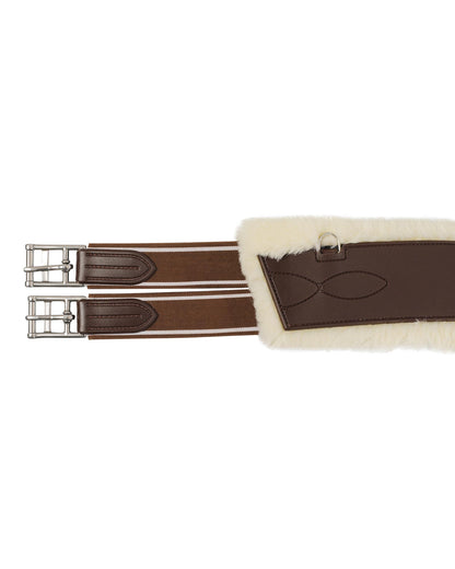 Acavallo Jumping Girth Classic Gel Pvc Detachable Faux Sheepskin Dark Brown