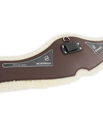 Acavallo Jumping Girth Classic Gel Pvc Detachable Faux Sheepskin Dark Brown