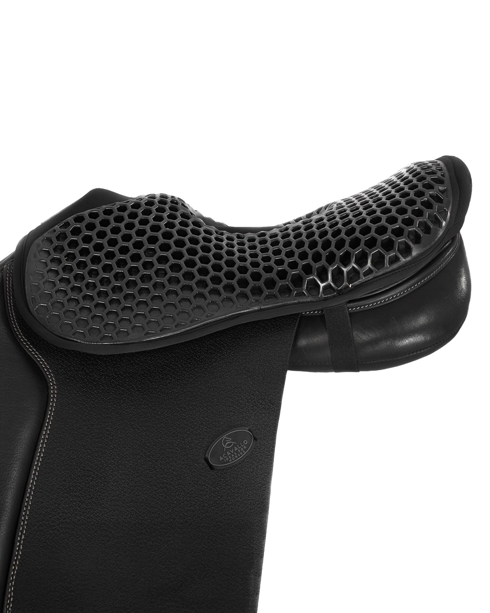 Acavallo Ortho-Pubis Seat Saver Jumping Hexagonal Gel-Out Dri-Lex 20mm Black