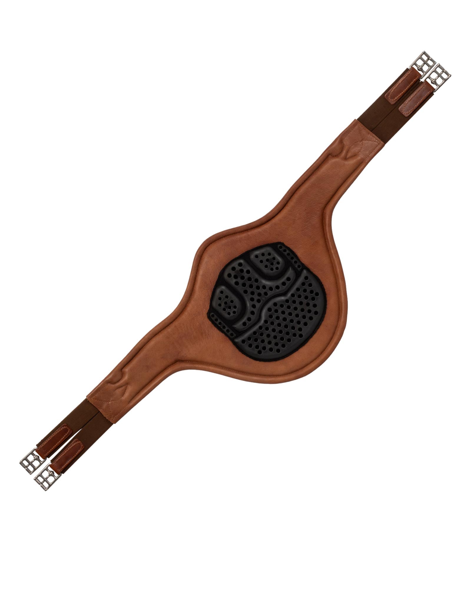 Acavallo Jumping Stud Guard Girth Leather & Gel Cognac