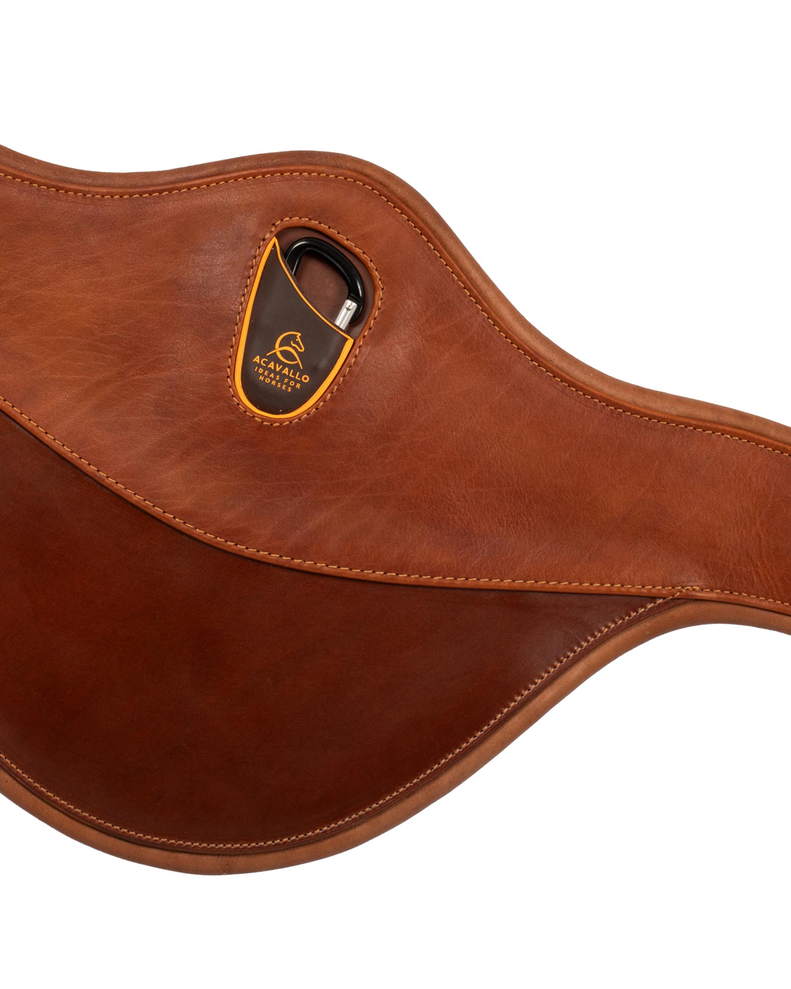Acavallo Jumping Stud Guard Girth Leather & Gel Cognac