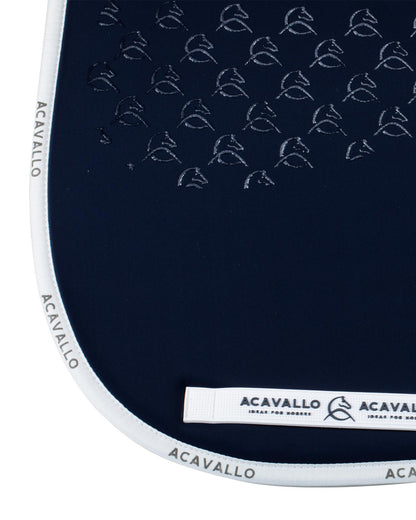 Acavallo Saddle Pad Ds Cw-Cs Elastane & Bamboo Silicone Grip Deep Blue/White