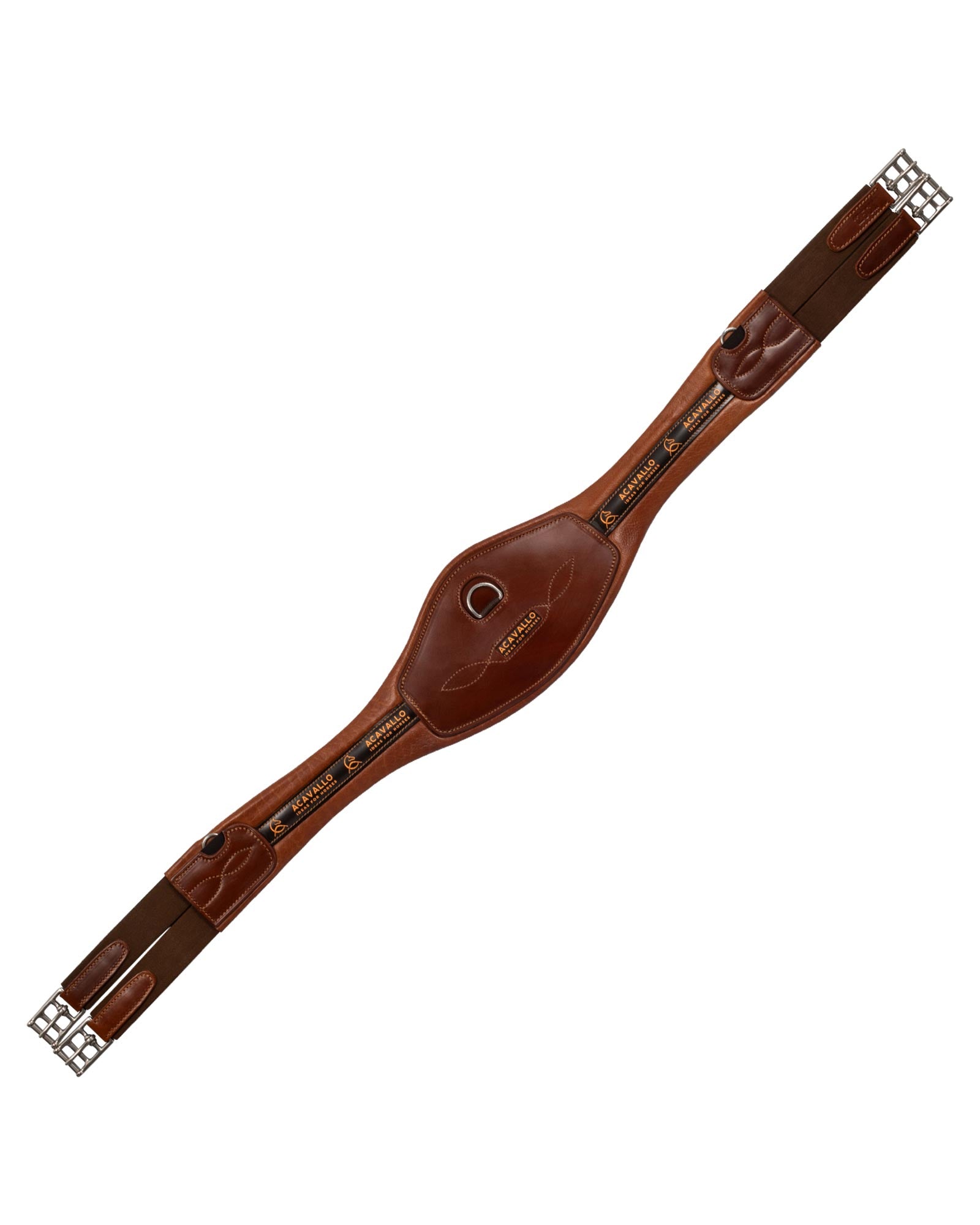 Acavallo Anatomical Jumping Girth Leather Cognac