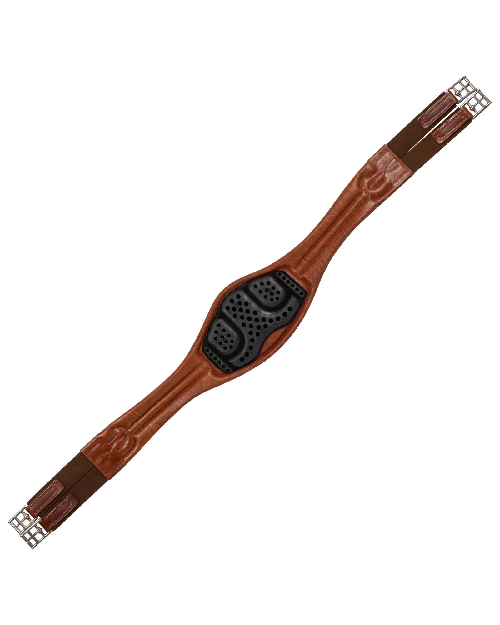 Acavallo Anatomical Jumping Girth Leather Cognac