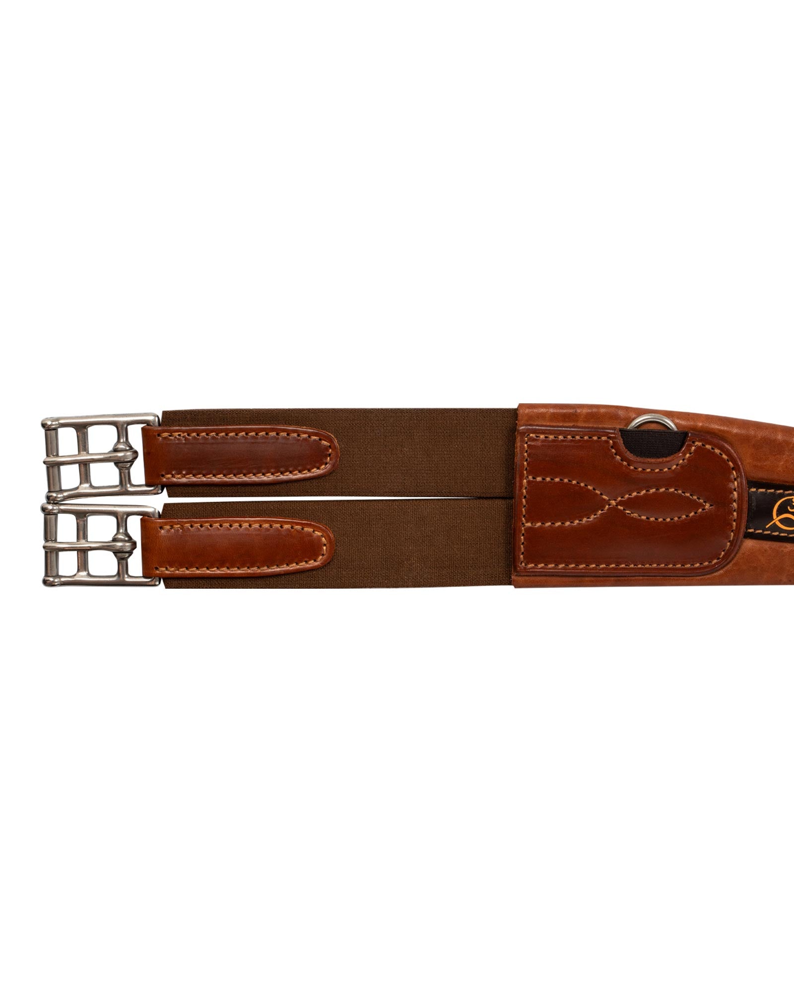 Acavallo Anatomical Jumping Girth Leather Cognac