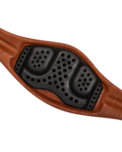 Acavallo Anatomical Jumping Girth Leather Cognac