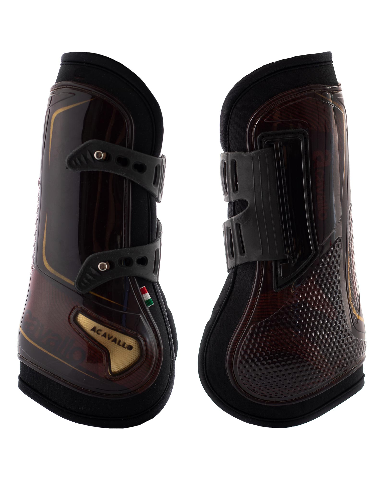 Acavallo Opera Tendon Boots Elastic And Button Fastening Brown/Titanium Gold