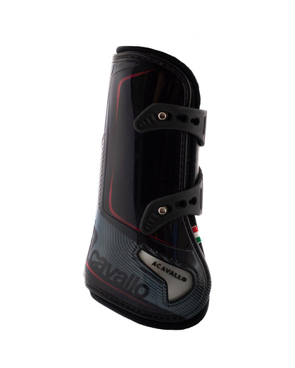 Acavallo Opera Tendon Boots Elastic And Button Fastening Black/Red