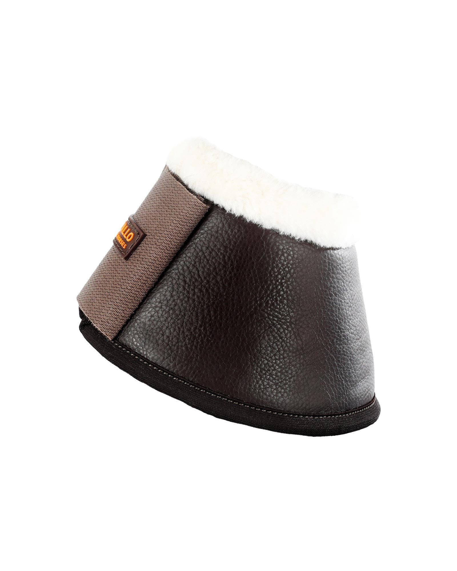 Acavallo Eco-Leather Bell Boots Faux Sheepskin & Hook-And-Loop Closure Brown