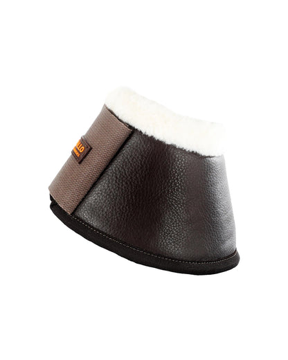 Acavallo Eco-Leather Bell Boots Faux Sheepskin & Hook-And-Loop Closure Brown