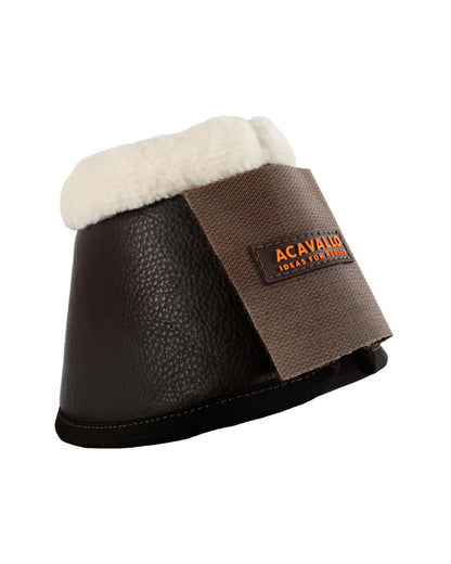 Acavallo Eco-Leather Bell Boots Faux Sheepskin & Hook-And-Loop Closure Brown