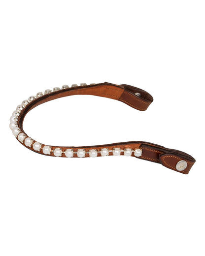Acavallo Browband Calfskin & Pearls Cognac