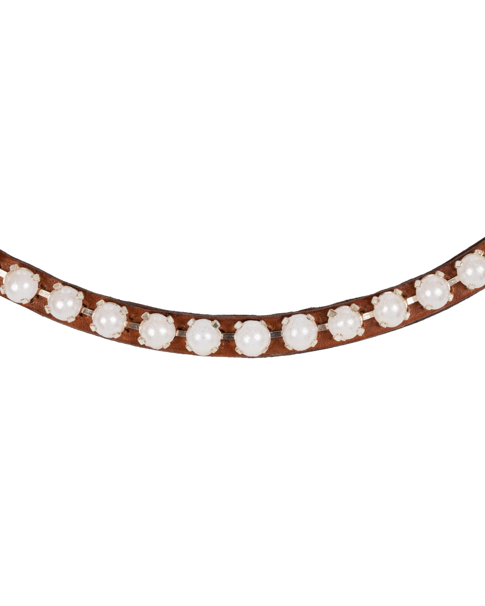 Acavallo Browband Calfskin & Pearls Cognac