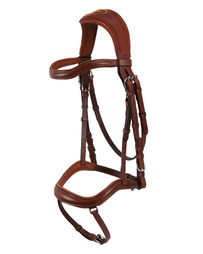 Acavallo Allegoria Anatomic Bridle - Cognac Italian Leather Horse Tack - Equiflair