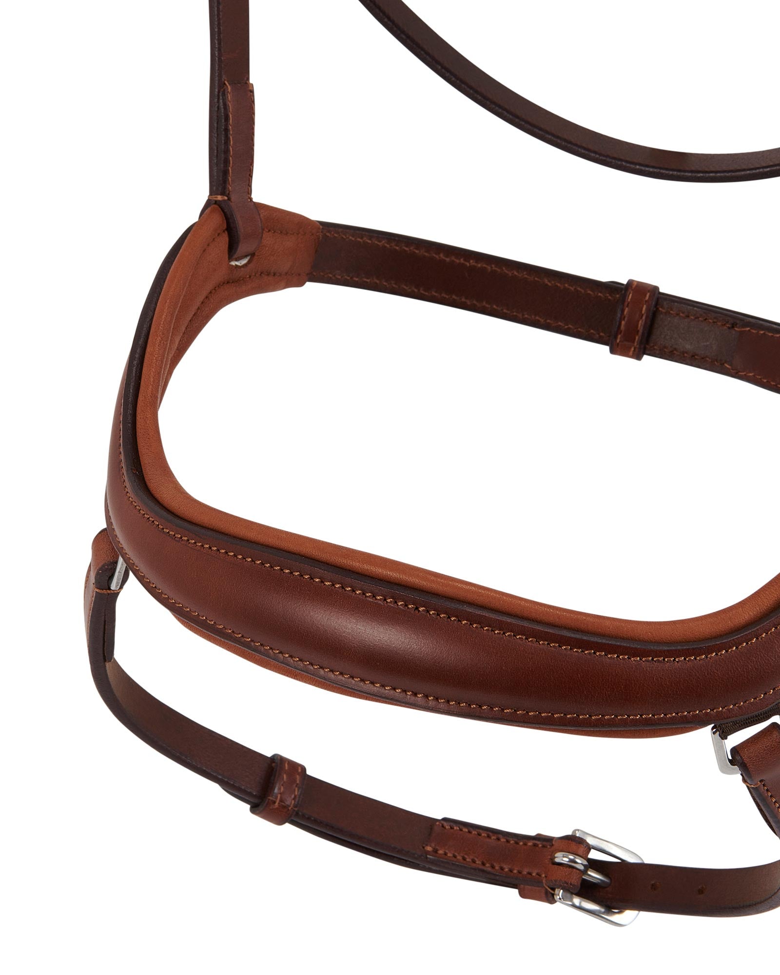 Acavallo Allegoria Anatomic Bridle Cognac: Italian leather horse riding bridle with anatomical design for comfort and style.