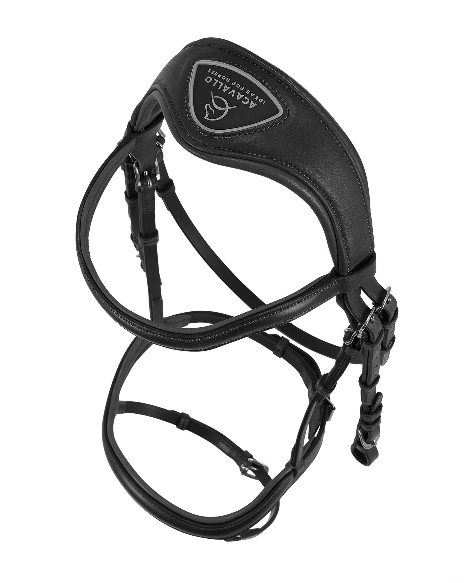 Acavallo Allegoria Black Anatomic Horse Bridle - Comfortable & Stylish Italian Leather Equestrian Tack