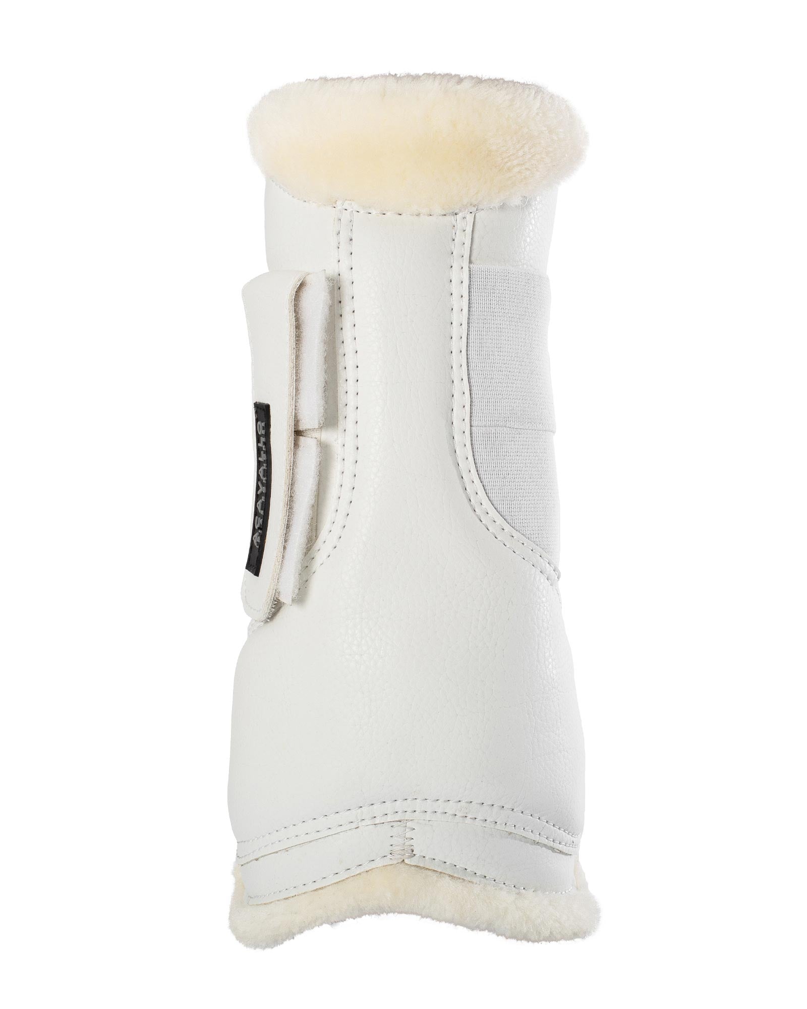 Acavallo Jumping Tendon Boots Faux Sheepskin & Hook-And-Loop Closure White