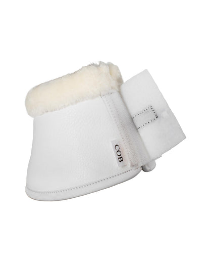 Acavallo Eco-Leather Bell Boots Faux Sheepskin & Hook-And-Loop Closure White