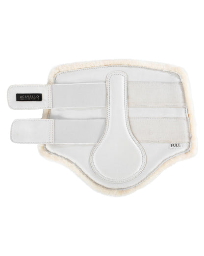 Acavallo Front Brushing Boots Faux Sheepskin & Hook-And-Loop Closure White