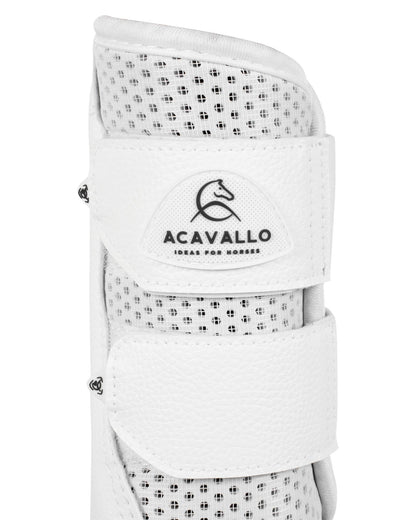 Acavallo Front Brushing Boots Perforated Neoprene White