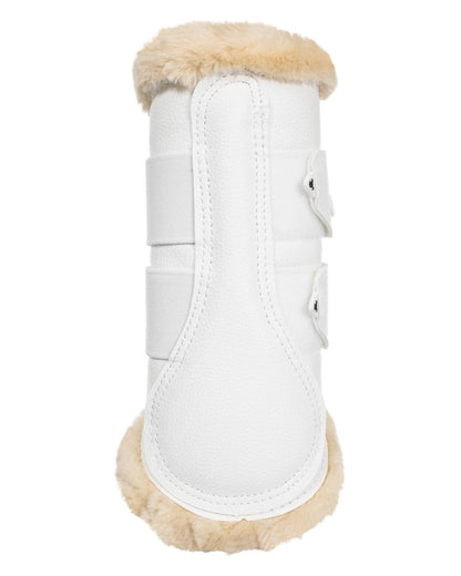 Acavallo Front Brushing Boots Eco-Leather & Faux Sheepskin White