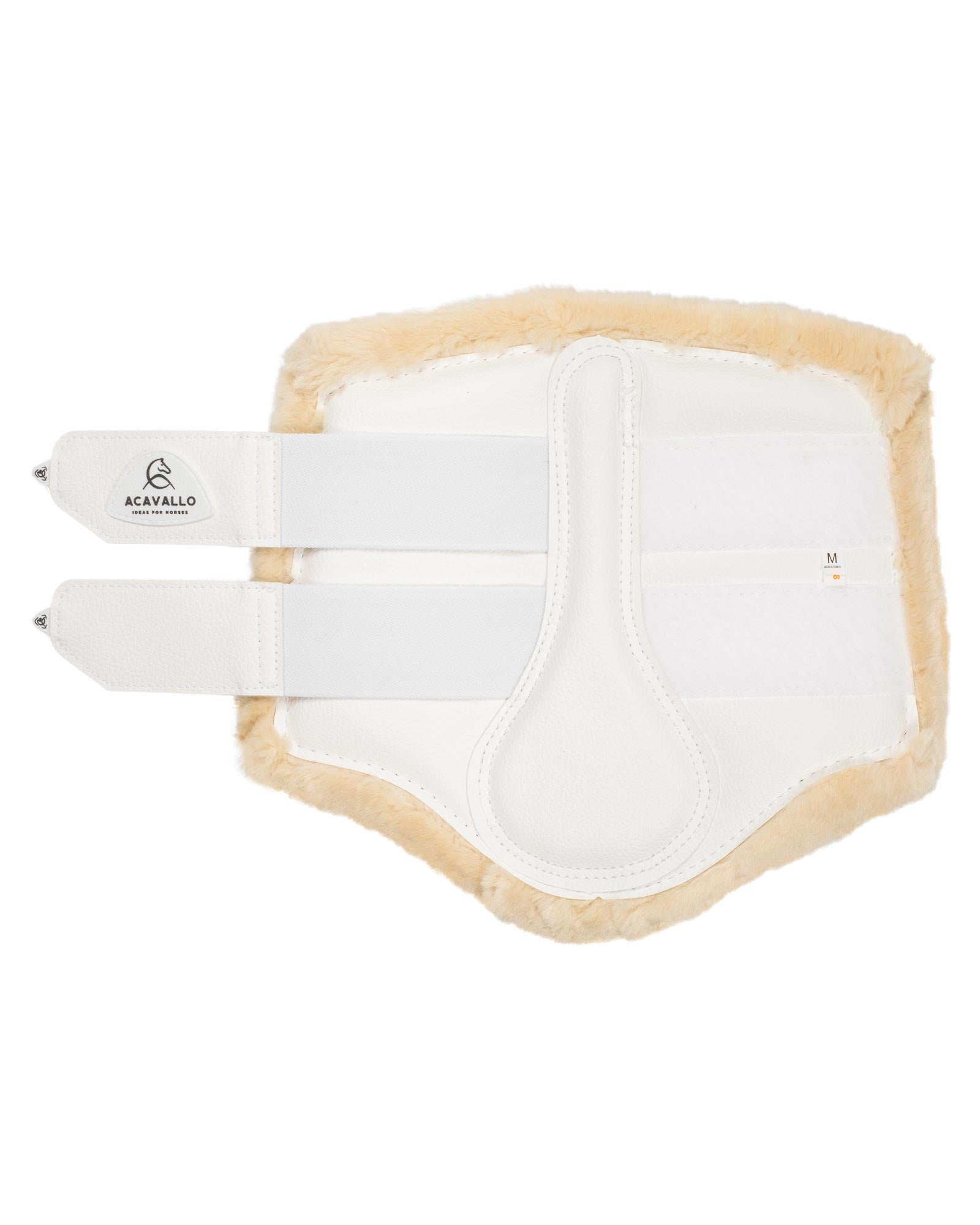 Acavallo Front Brushing Boots Eco-Leather & Faux Sheepskin White