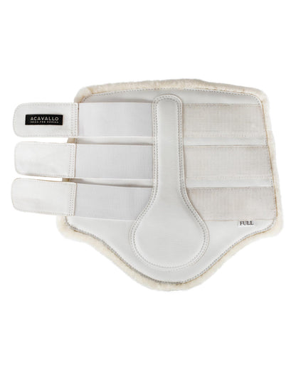Acavallo Hind Brushing Boots Faux Sheepskin & Triple Hook-And-Loop Closure White