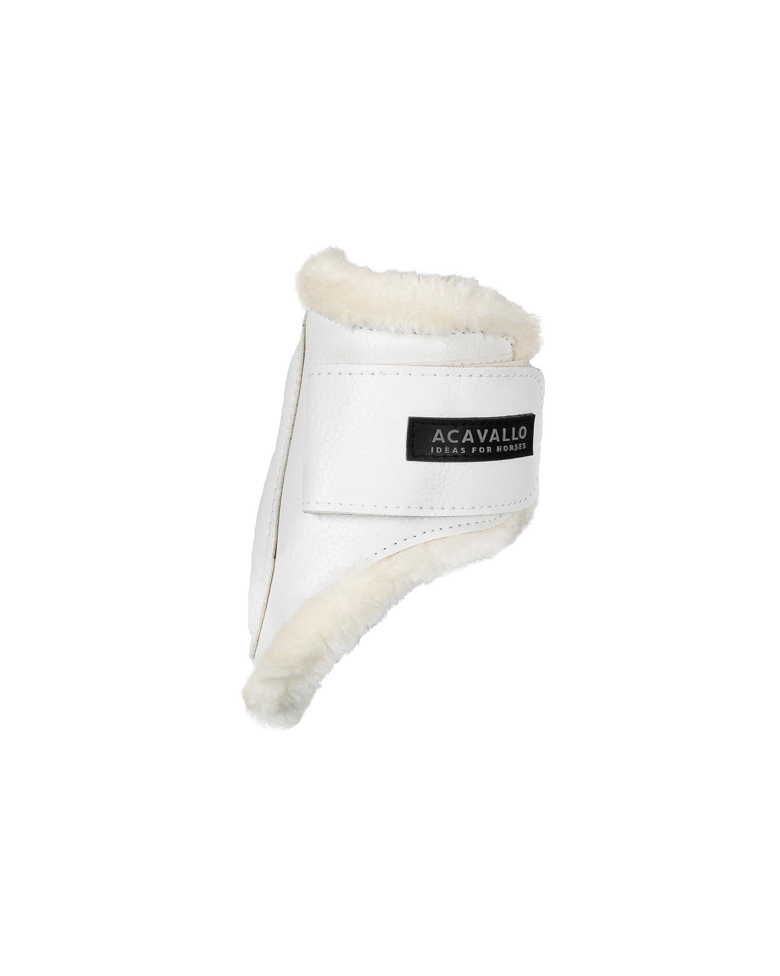 Acavallo Jumping Fetlock Boots Faux Sheepskin & Hook-And-Loop Closure White