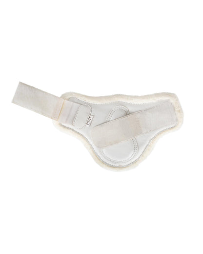 Acavallo Jumping Fetlock Boots Faux Sheepskin & Hook-And-Loop Closure White