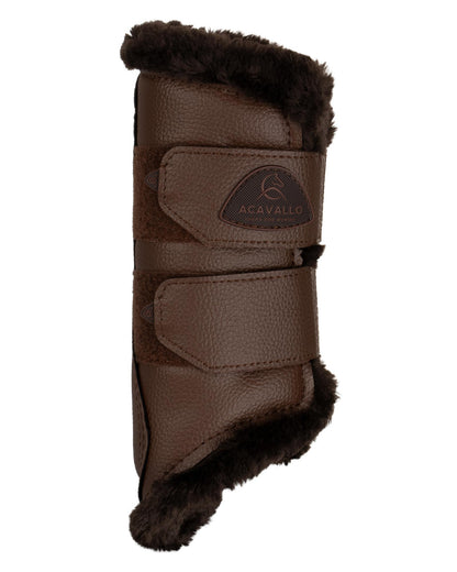 Acavallo Front Brushing Boots Eco-Leather & Faux Sheepskin Dark Brown