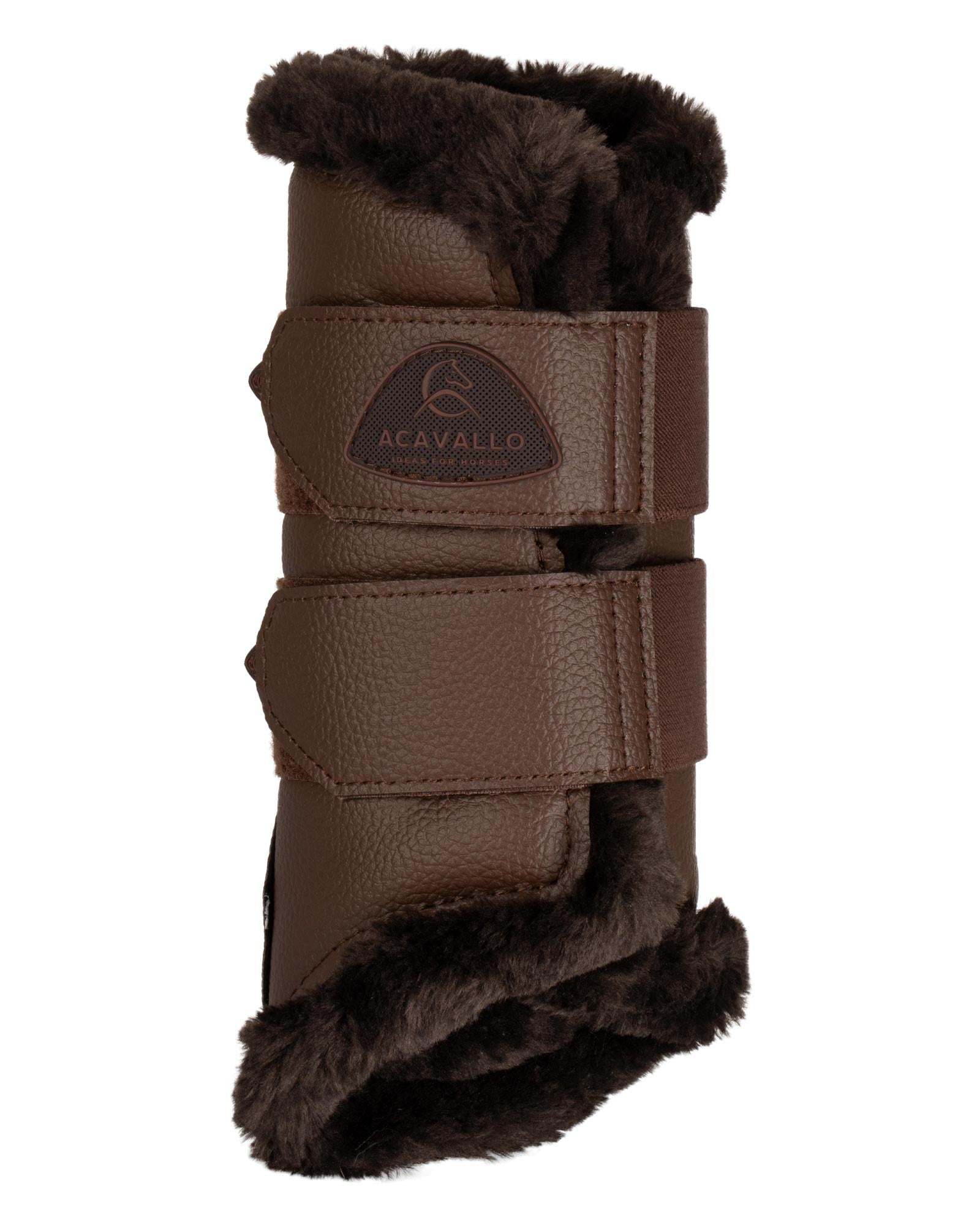 Acavallo Front Brushing Boots Eco-Leather & Faux Sheepskin Dark Brown