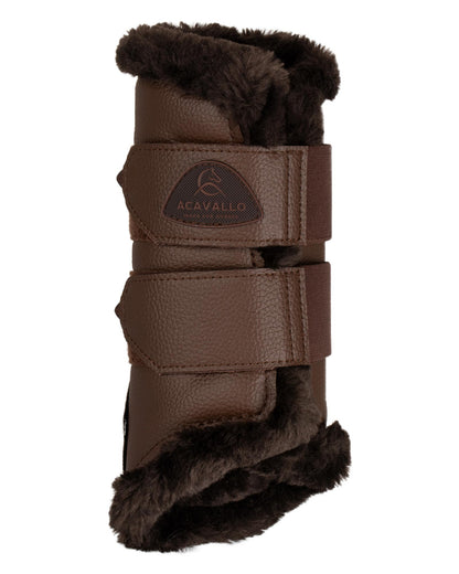 Acavallo Front Brushing Boots Eco-Leather & Faux Sheepskin Dark Brown