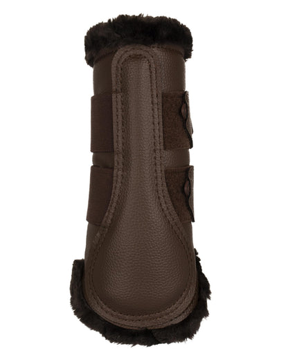 Acavallo Front Brushing Boots Eco-Leather & Faux Sheepskin Dark Brown