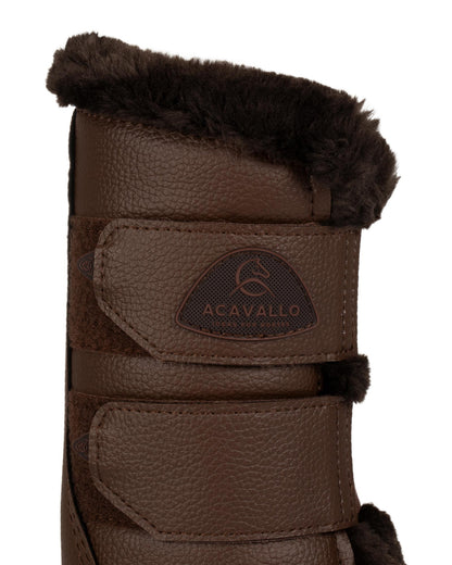 Acavallo Front Brushing Boots Eco-Leather & Faux Sheepskin Dark Brown