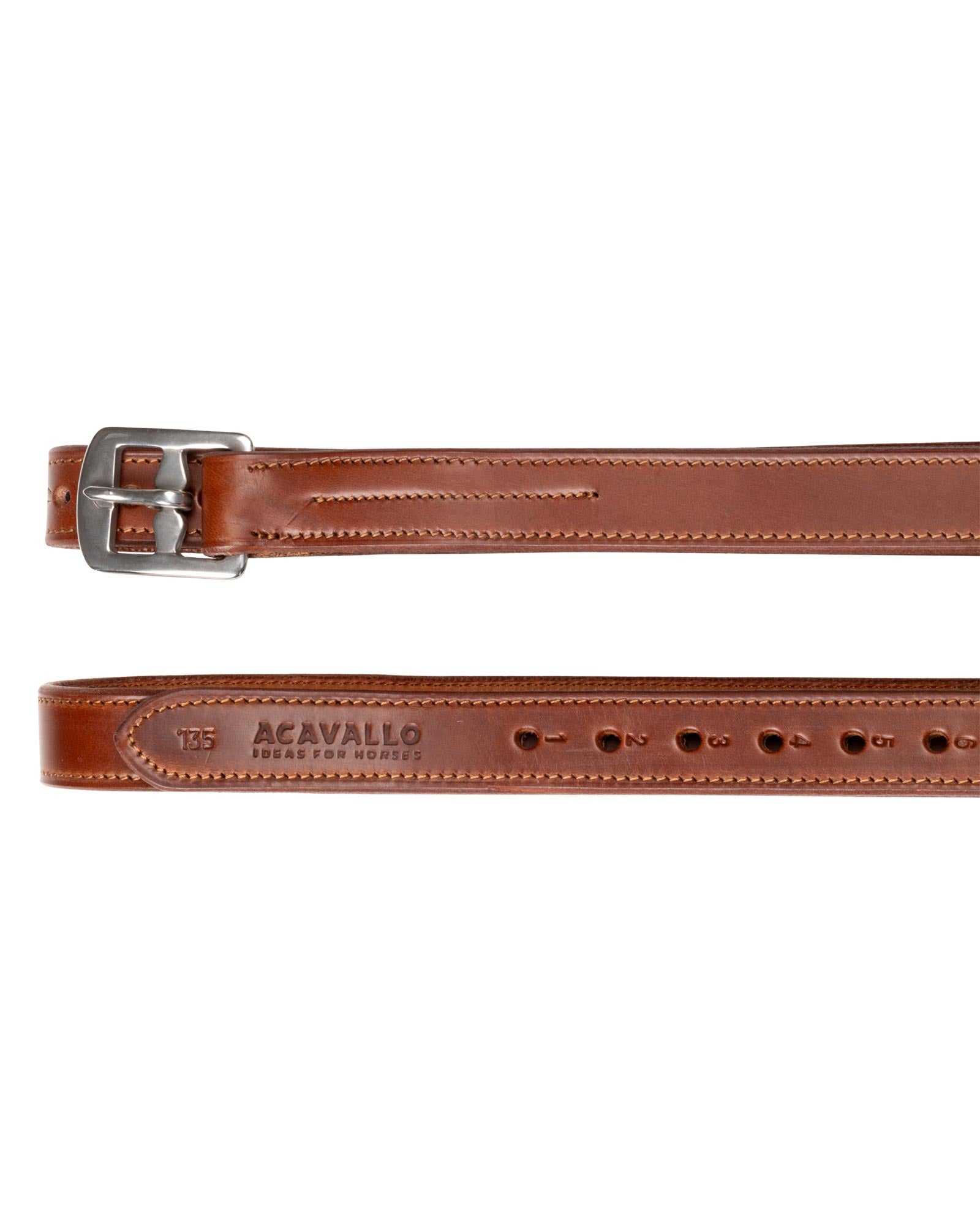 Acavallo Calfskin Stirrup Leathers Internal Reinforcement Cognac