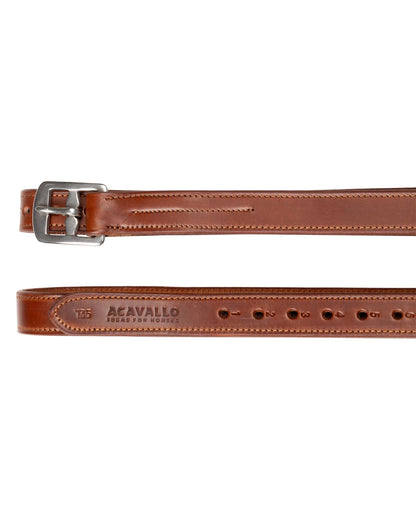 Acavallo Calfskin Stirrup Leathers Internal Reinforcement Cognac